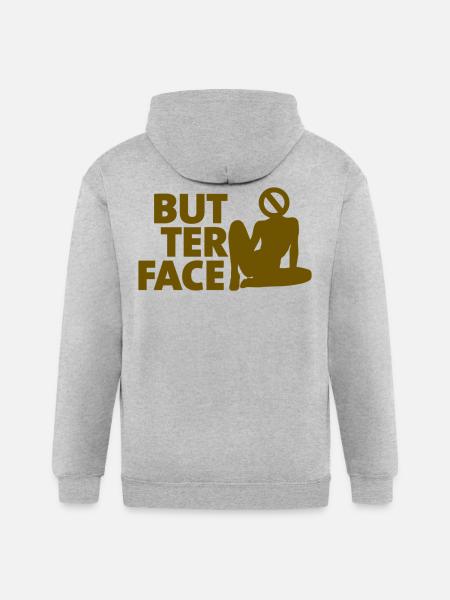 Butter Face - Gildan Heavy Blend Adult Zip Hoodie - heather gray