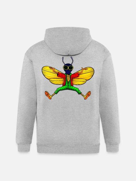 Fly Yogi - Gildan Heavy Blend Adult Zip Hoodie - heather gray