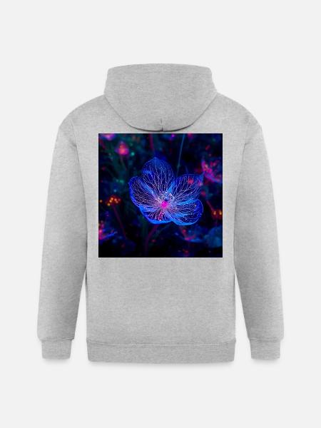 Translucent Blue - Gildan Heavy Blend Adult Zip Hoodie - heather gray