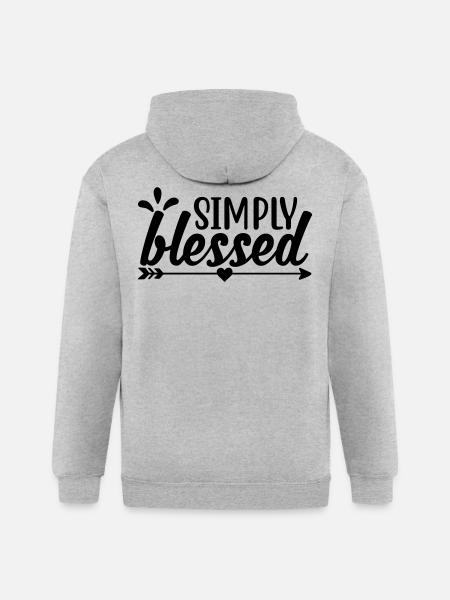 Simply Blessed - Gildan Heavy Blend Adult Zip Hoodie - heather gray