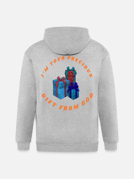 PRECIOUS GIFT FROM GOD - Gildan Heavy Blend Adult Zip Hoodie - heather gray