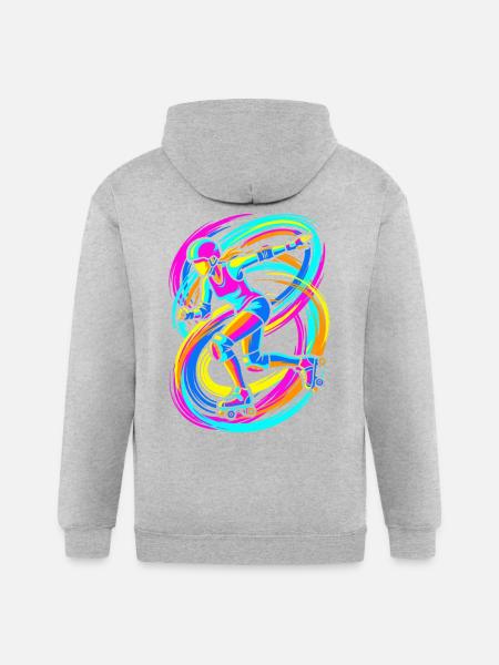 Roller Skater - Gildan Heavy Blend Adult Zip Hoodie - heather gray