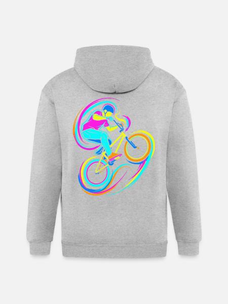 BMX Rider - Gildan Heavy Blend Adult Zip Hoodie - heather gray