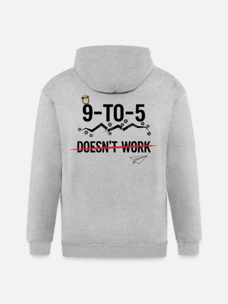 Nine to Five Breaker - Gildan Heavy Blend Adult Zip Hoodie - heather gray