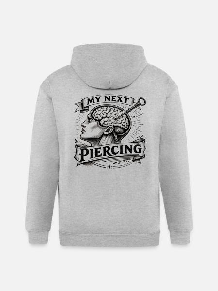 My Next Piercing Brain - Gildan Heavy Blend Adult Zip Hoodie - heather gray