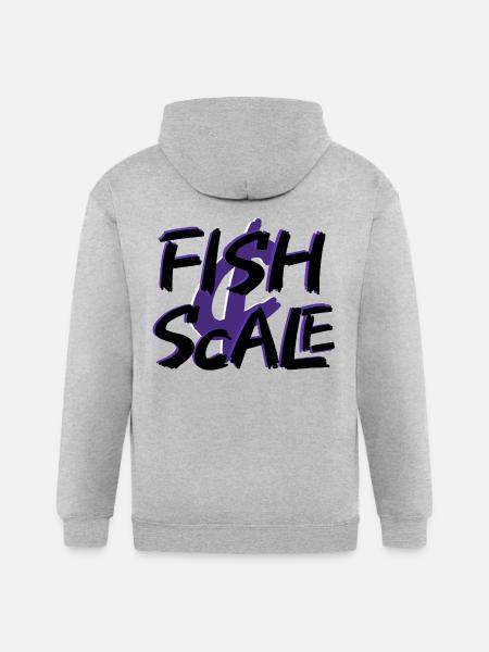 Purple Fish Sale Brush Art - Gildan Heavy Blend Adult Zip Hoodie - heather gray