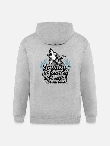 Loyalty To Yourself - Gildan Heavy Blend Adult Zip Hoodie - heather gray