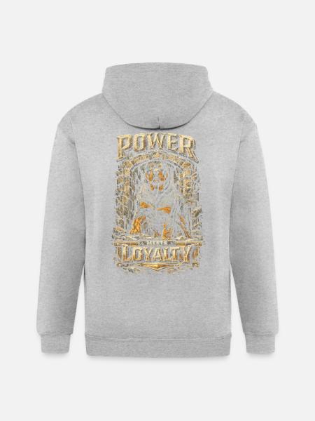 Rottweiler Power Meets Loyalty - Gildan Heavy Blend Adult Zip Hoodie - heather gray