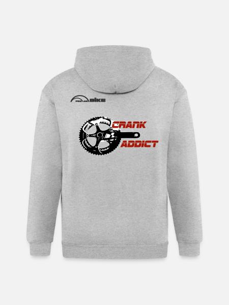 Crank Addict Cycle Gear - Gildan Heavy Blend Adult Zip Hoodie - heather gray