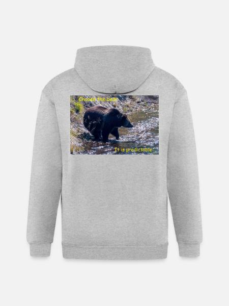 Choose The Bear - Gildan Heavy Blend Adult Zip Hoodie - heather gray