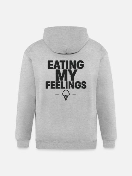 Eating My Feelings - Gildan Heavy Blend Adult Zip Hoodie - heather gray
