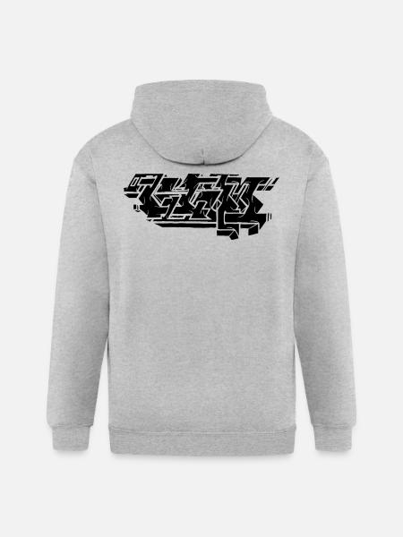 Graffiti Piece - Black - Gildan Heavy Blend Adult Zip Hoodie - heather gray