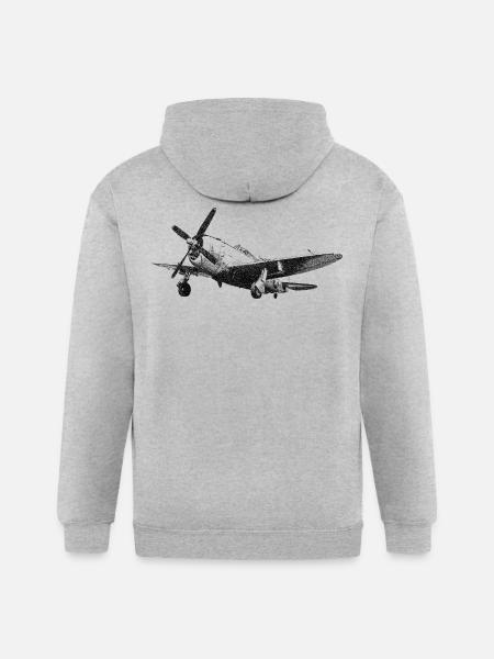 P-47 Thunderbolt - Gildan Heavy Blend Adult Zip Hoodie - heather gray