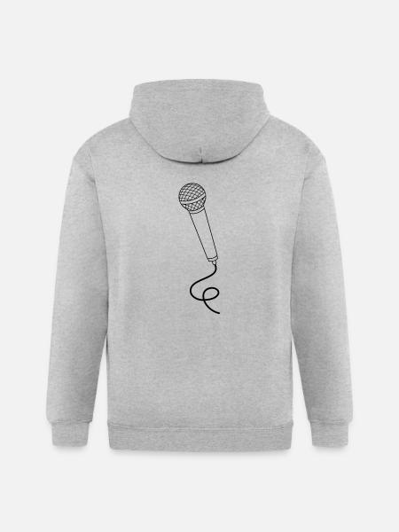 microphone - Gildan Heavy Blend Adult Zip Hoodie - heather gray