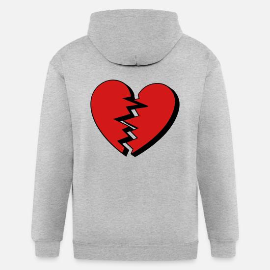 Broken heart' Men's Zip Hoodie | Spreadshirt