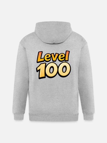 Level 100 - Gildan Heavy Blend Adult Zip Hoodie - heather gray