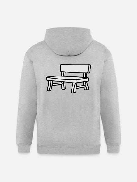 bench lineart - Gildan Heavy Blend Adult Zip Hoodie - heather gray