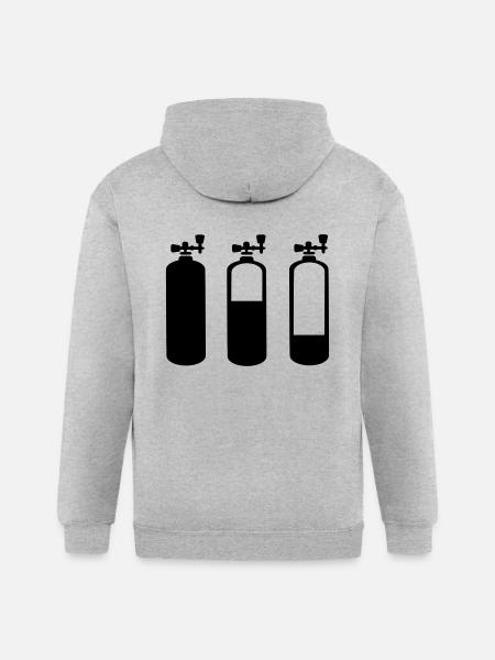 scuba diving - Gildan Heavy Blend Adult Zip Hoodie - heather gray