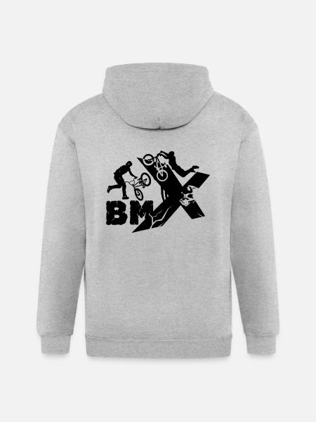 BMX Rider - Gildan Heavy Blend Adult Zip Hoodie - heather gray