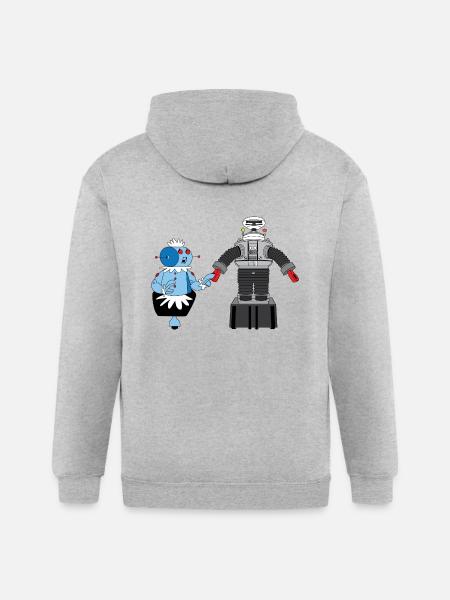 Rosie and Lost in Space Robot - Gildan Heavy Blend Adult Zip Hoodie - heather gray