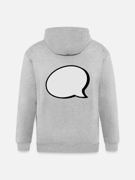 speech bubble - Gildan Heavy Blend Adult Zip Hoodie - heather gray