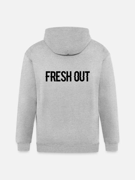 fresh out - Gildan Heavy Blend Adult Zip Hoodie - heather gray