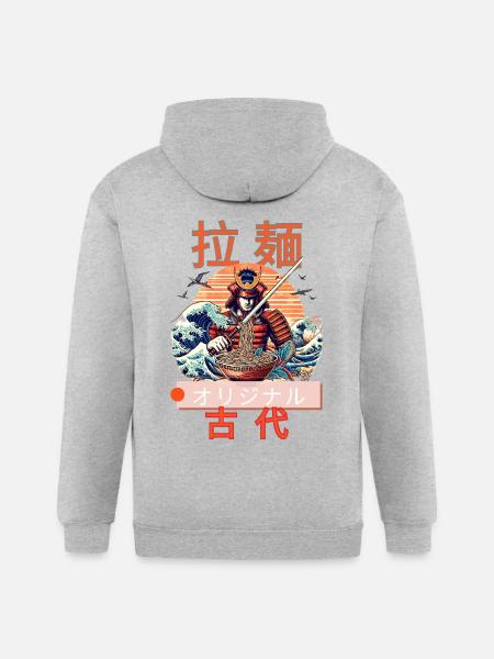 ramen - Gildan Heavy Blend Adult Zip Hoodie - heather gray