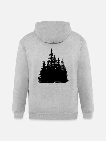 pine trees - Gildan Heavy Blend Adult Zip Hoodie - heather gray