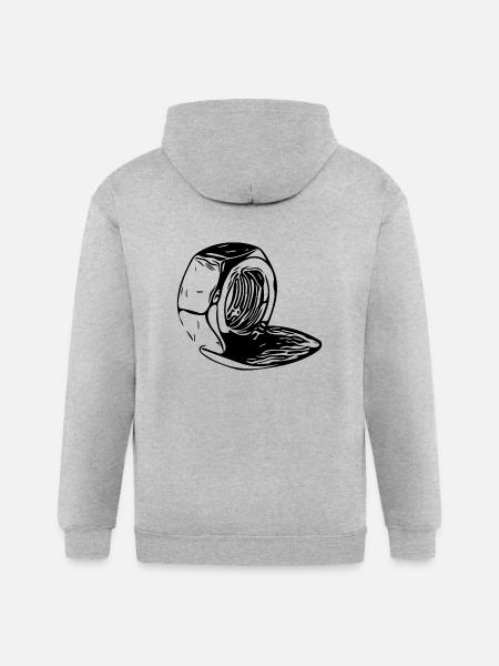 Screw Nut Melted Vertically - Gildan Heavy Blend Adult Zip Hoodie - heather gray