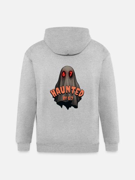 Haunted by 6/7 Ghost - Gildan Heavy Blend Adult Zip Hoodie - heather gray
