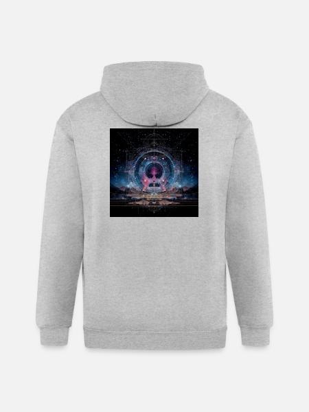 Cosmic Nebula - Gildan Heavy Blend Adult Zip Hoodie - heather gray