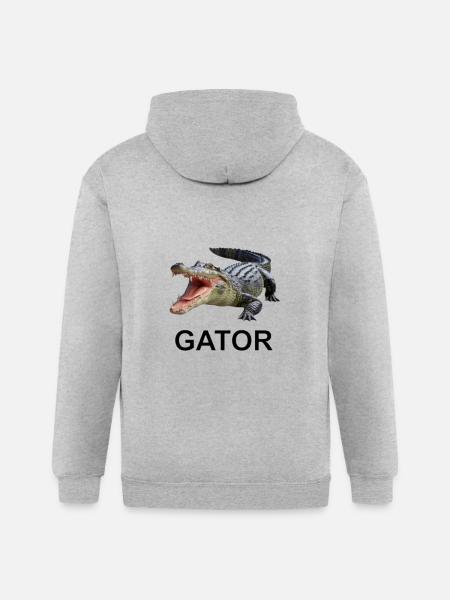 Gator shirt - Gildan Heavy Blend Adult Zip Hoodie - heather gray