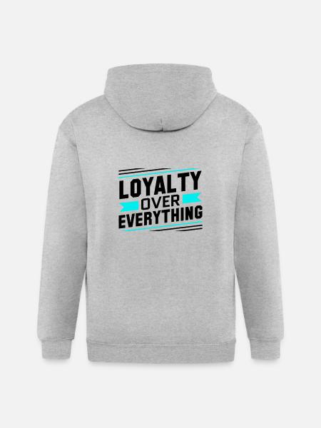 Loyalty Over Everything - Gildan Heavy Blend Adult Zip Hoodie - heather gray