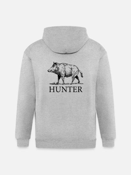 Hog Hunter - Gildan Heavy Blend Adult Zip Hoodie - heather gray