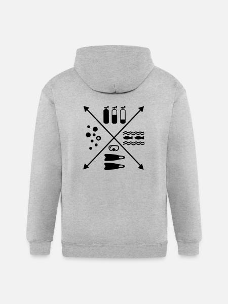 Scuba Diving - Gildan Heavy Blend Adult Zip Hoodie - heather gray