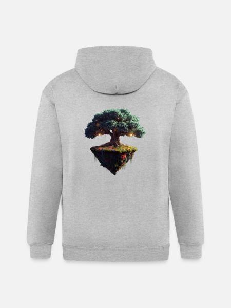Enchanted Floating Tree - Gildan Heavy Blend Adult Zip Hoodie - heather gray