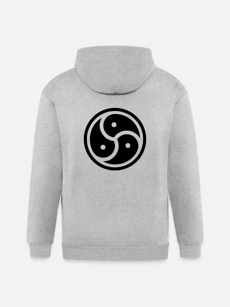 Kink Community Symbol - Gildan Heavy Blend Adult Zip Hoodie - heather gray