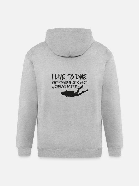 scuba diving - Gildan Heavy Blend Adult Zip Hoodie - heather gray