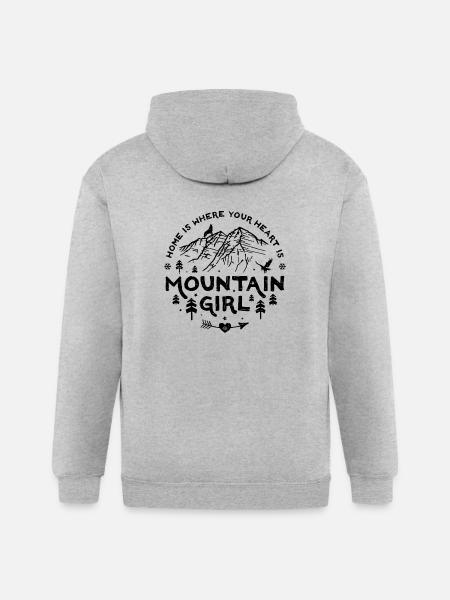 Mountain Girl black - Gildan Heavy Blend Adult Zip Hoodie - heather gray - Back
