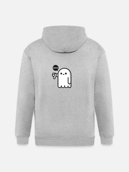 Ghost of Disapproval - Gildan Heavy Blend Adult Zip Hoodie - heather gray