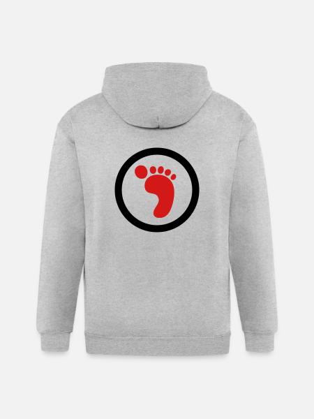 Foot Logo (2c) - Gildan Heavy Blend Adult Zip Hoodie - heather gray