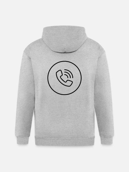 phone call - Gildan Heavy Blend Adult Zip Hoodie - heather gray