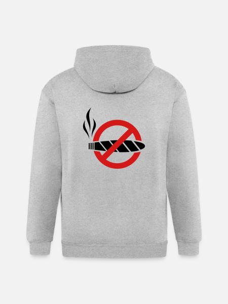 No smoking - cigar - Gildan Heavy Blend Adult Zip Hoodie - heather gray