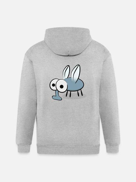 Cartoon mosquito - Gildan Heavy Blend Adult Zip Hoodie - heather gray