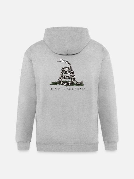 Coiled Rattlesnake Emblem - Gildan Heavy Blend Adult Zip Hoodie - heather gray