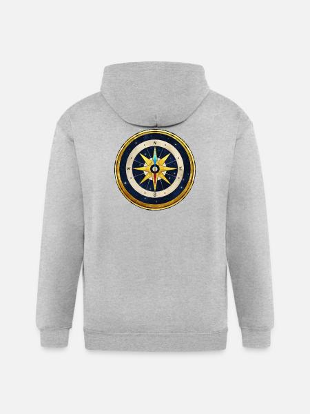 Stellar Golden Compass - Gildan Heavy Blend Adult Zip Hoodie - heather gray