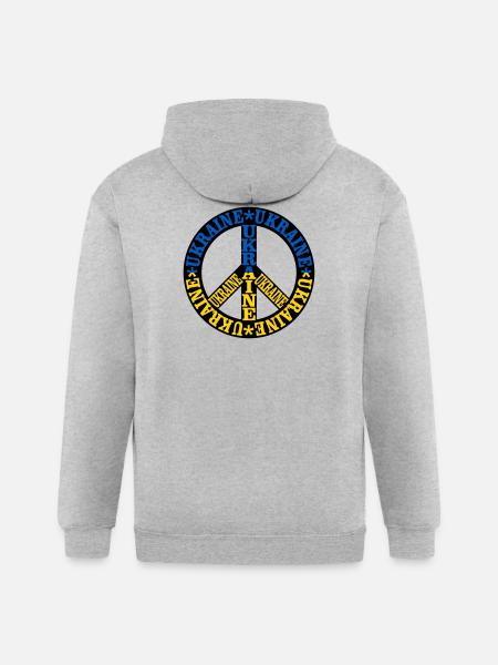 Ukraine Peace - Gildan Heavy Blend Adult Zip Hoodie - heather gray