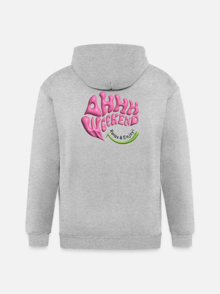 ahhh weekend - Gildan Heavy Blend Adult Zip Hoodie - heather gray