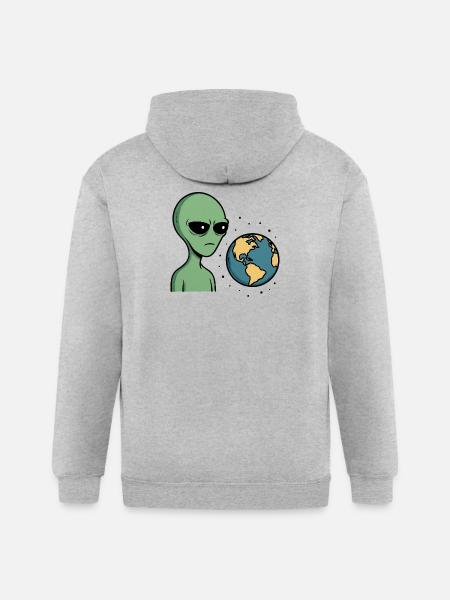 Judgy Alien - Gildan Heavy Blend Adult Zip Hoodie - heather gray