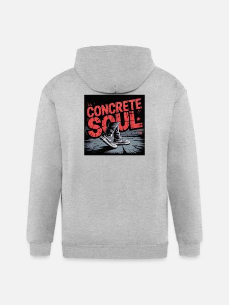 Concrete Soul Street Art Design - Gildan Heavy Blend Adult Zip Hoodie - heather gray